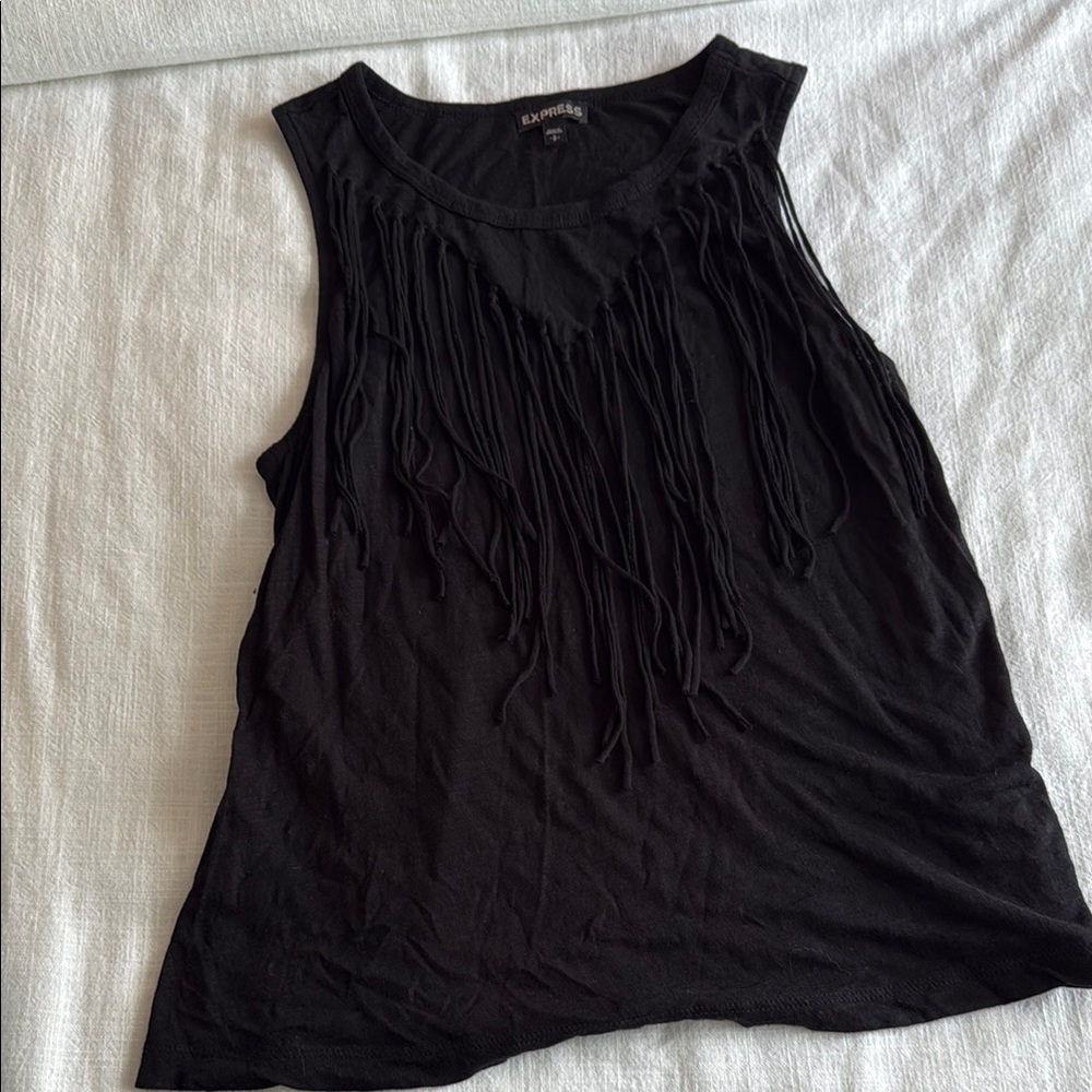 Express Black Ruched Tank Top